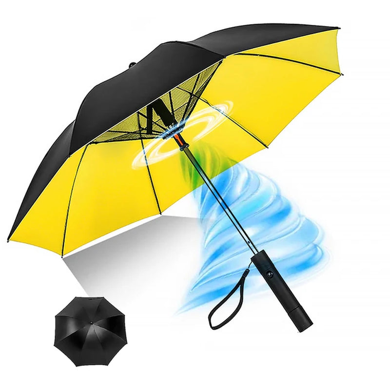 Portable Umbrella with Fan, UV Sun Umbrella, Safety Isolation Mesh, Super Wind Power, USB Rechargeable, 2600Mah